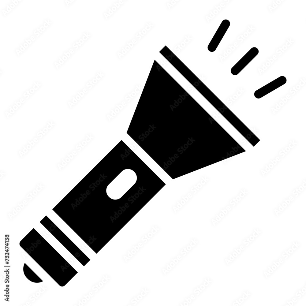 Flashlight icon vector image. Can be used for Adventure. Flashlight icon vector image. Can be used for Adventure.