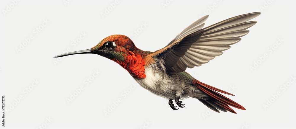 Fototapeta premium exotic hummingbird hand drawn vector illustration