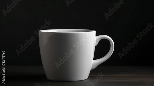 AI generated illustration of a ceramic coffee mug with mockup on a black background