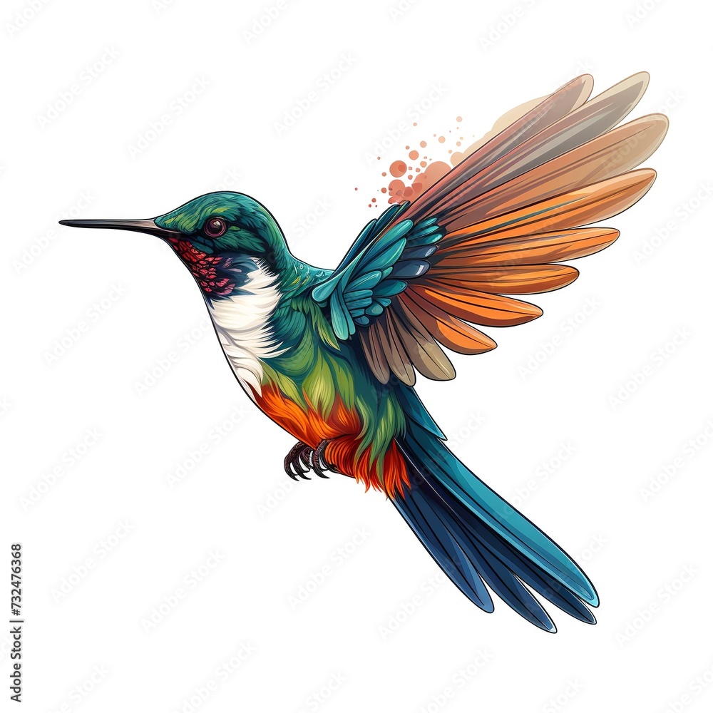 exotic hummingbird hand drawn vector illustration exotic hummingbird hand drawn vector illustration