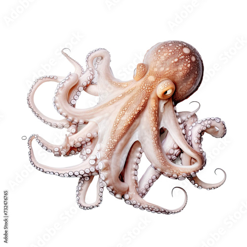Octopus on transparent background