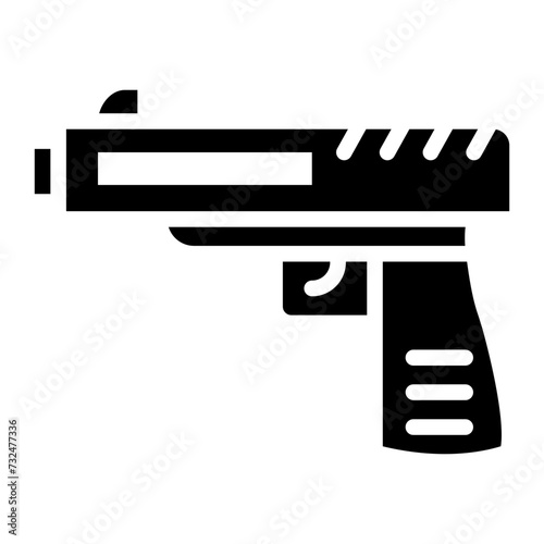 Gun icon vector image. Can be used for Shooting.
