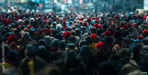 crowd of people at the concert, crowd of people, a dynamic energy of a crowd gathered for a common purpose, such as a concert or protest 