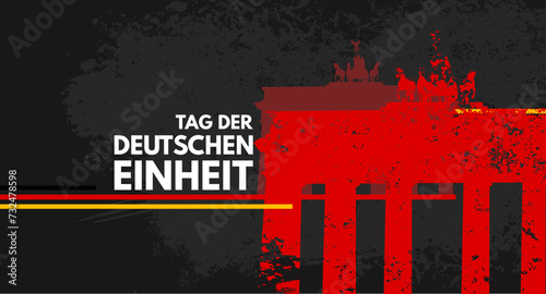 Tag der deutschen Einheit - Banner, VektorillustrationTag