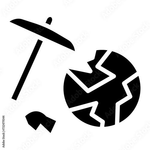 Mining icon vector image. Can be used for Global Warming.