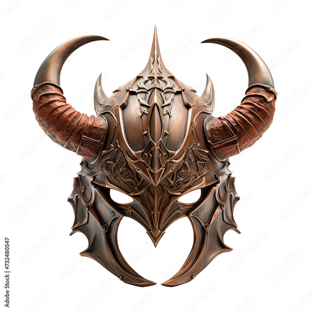 Viking medieval horned helmet on transparent background.png, Stock