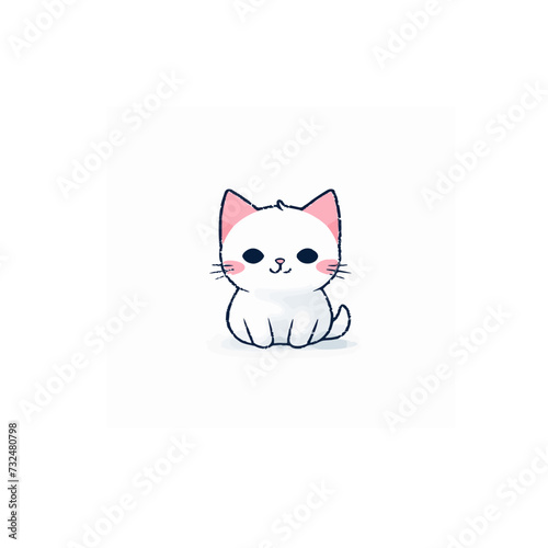 Vector of little kitten on white background
