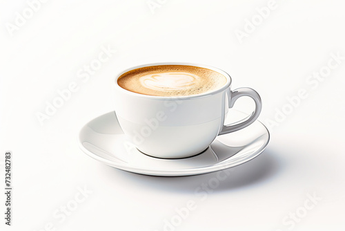 White coffee cup on white background