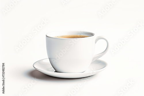 White coffee cup on white background