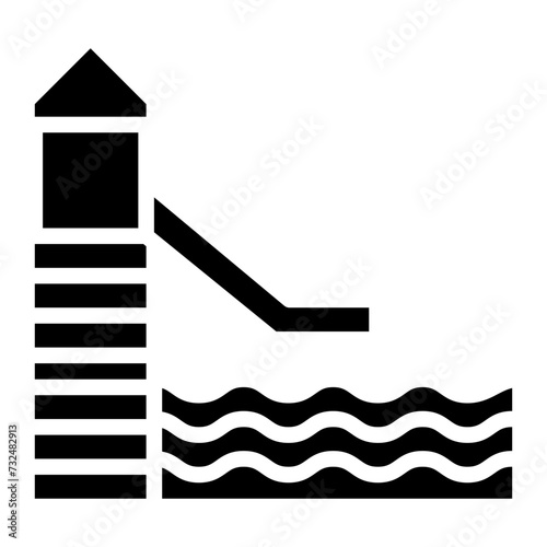 Water Slide icon vector image. Can be used for Water Park.