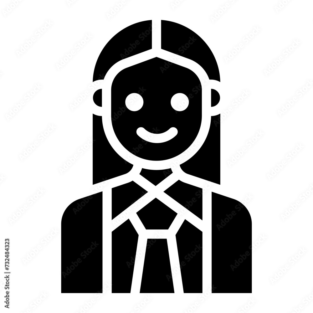 Female Manager icon vector image. Can be used for Staff Management. Female Manager icon vector image. Can be used for Staff Management.