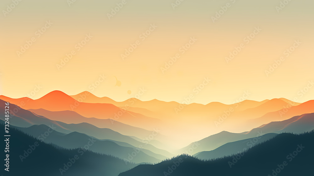 Obraz premium Majestic mountains, panoramic peaks PPT background