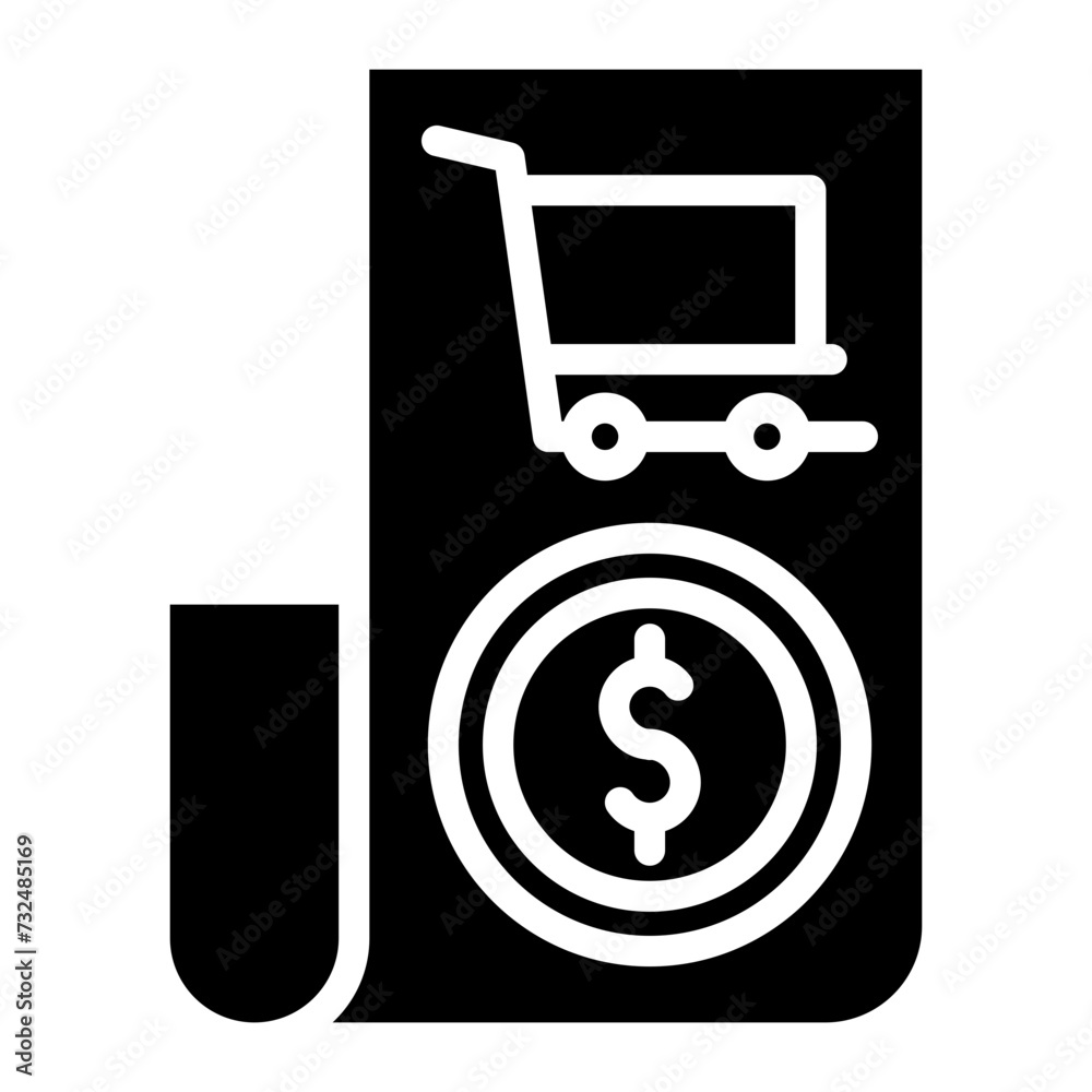 Cart Receipt icon vector image. Can be used for Ecommerce Store. Cart Receipt icon vector image. Can be used for Ecommerce Store.