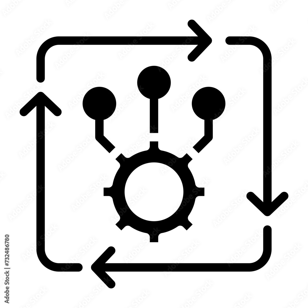 Automated Process icon vector image. Can be used for Mass Production. Automated Process icon vector image. Can be used for Mass Production.