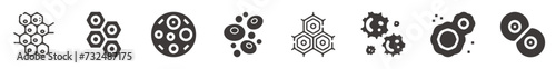 set of various cells icon. Cells and tissues vector icons.