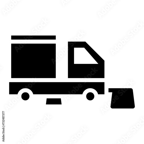 Street Sweeping icon vector image. Can be used for Public Utilities.