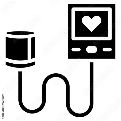 Blood Pressure Monitor icon vector image. Can be used for Cardiology.
