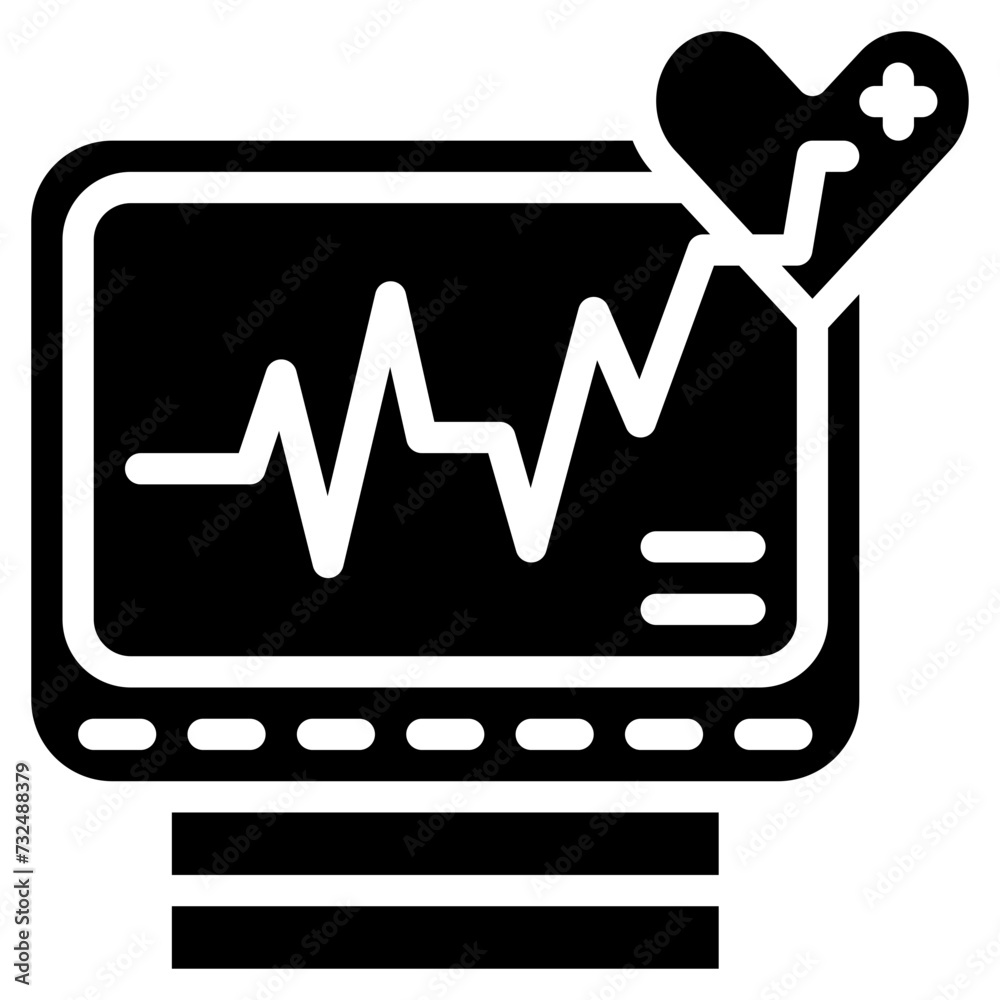 Heart Rate Monitor icon vector image. Can be used for Cardiology. Heart Rate Monitor icon vector image. Can be used for Cardiology.