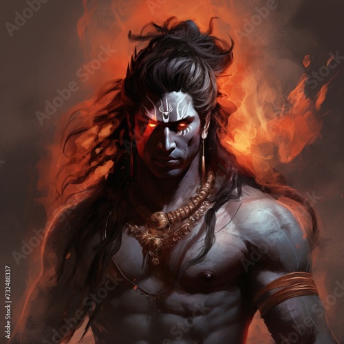 Divine Manifestation  Reverent Images of Lord Shiva in Worship