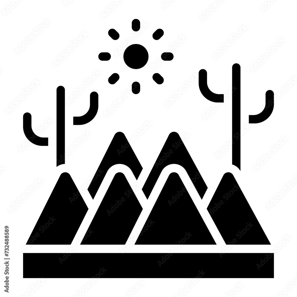 Desert Landscape icon vector image. Can be used for Water Crisis. Desert Landscape icon vector image. Can be used for Water Crisis.