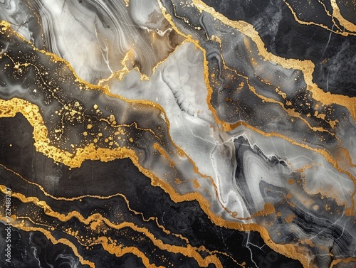 Marble texture wall surface black gold ink pattern graphic background granite abstract light elegant grey for do floor plan ceramic counter texture tile black yellow background natural for paper. © buraratn