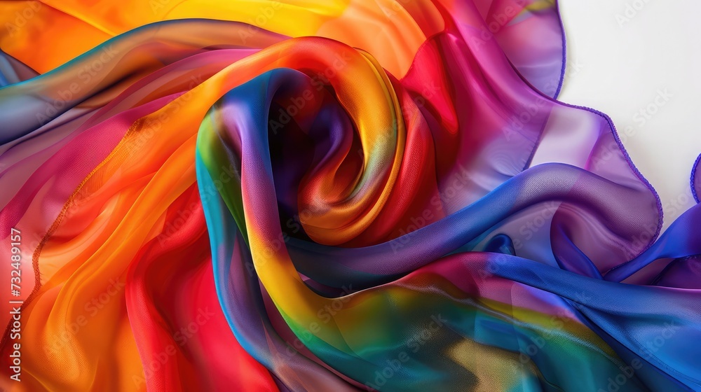 Fototapeta premium Silk rainbow scarf