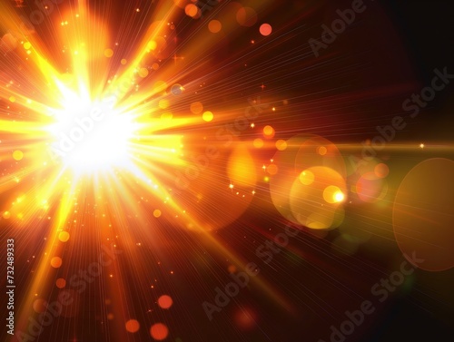 Summer background with a magnificent sun burst with lens flare. Hot with space for your message. Vector available in my port.