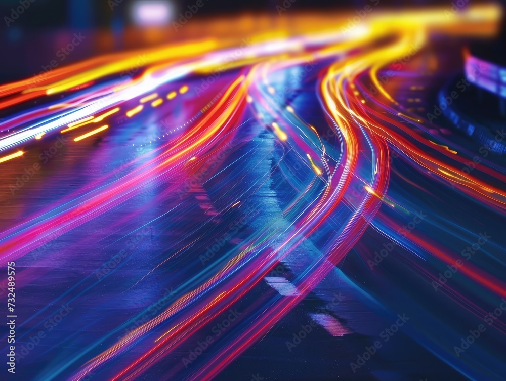 the light trails on the street the light trails on the street