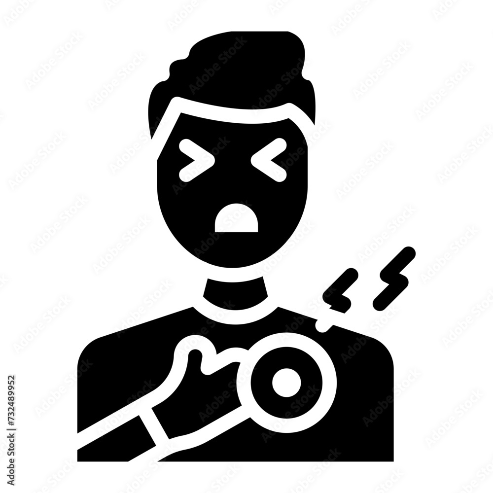 Chest Pain icon vector image. Can be used for Tuberculosis.