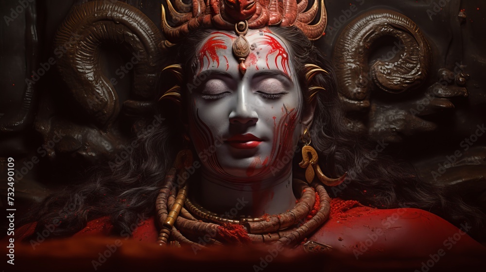 Divine Manifestation: Reverent Images of Lord Shiva in Worship