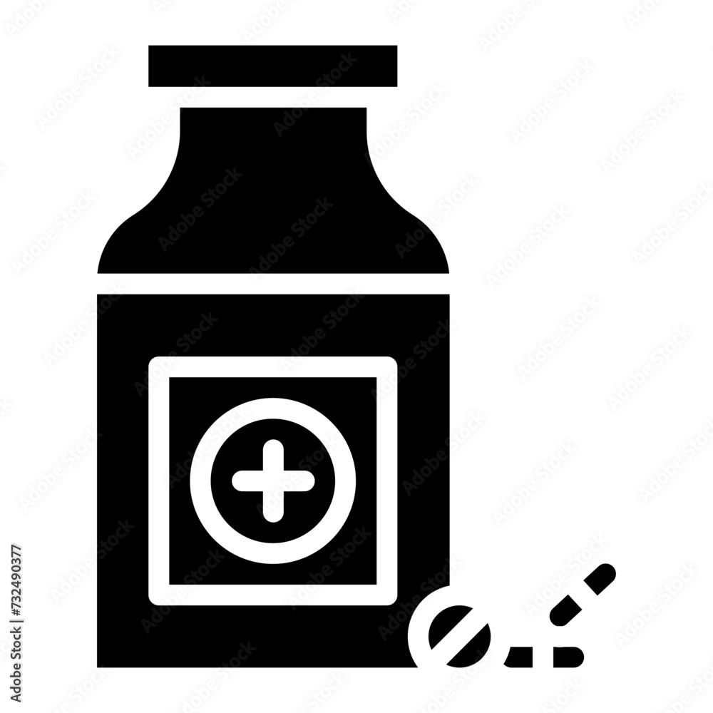 Pill Bottle icon vector image. Can be used for Tuberculosis. Pill Bottle icon vector image. Can be used for Tuberculosis.