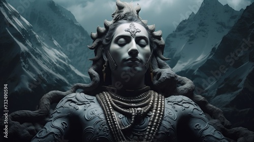 Divine Manifestation: Reverent Images of Lord Shiva in Worship © luckynicky25