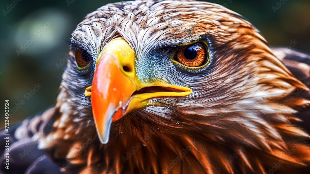 Fototapeta premium AI generated illustration of a vibrant bird with a yellow beak and bright orange plumage