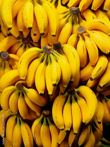 AI generated illustration of bunch of fresh yellow bananas