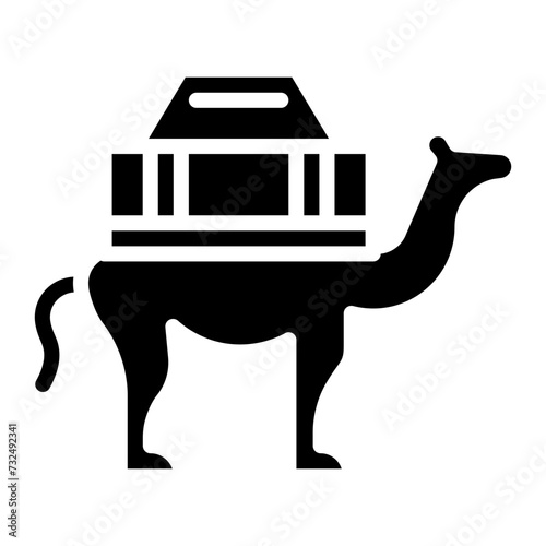 Camel Caravan icon vector image. Can be used for Islamic New Year.