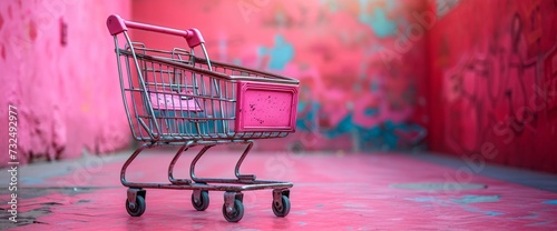 Pink Shopping Cart on Pink Floor: A Monthly Event Trend Generative AI