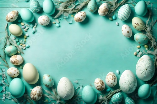 easter eggs on solid background