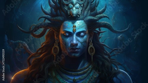 Divine Manifestation  Reverent Images of Lord Shiva in Worship