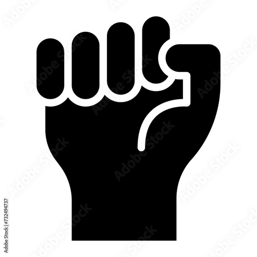 Raised Fist icon vector image. Can be used for Protesting and Civil Disobedience.