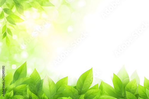 Abstract Nature Background with Leaves and Bokeh Lights