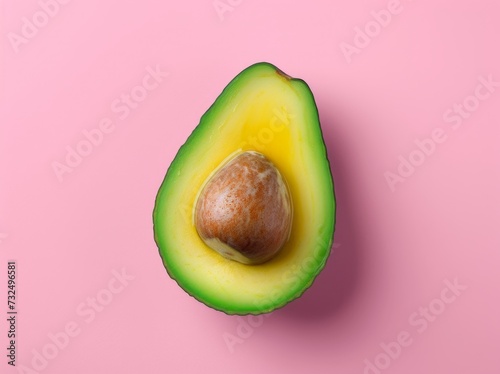 avocado on a pink background