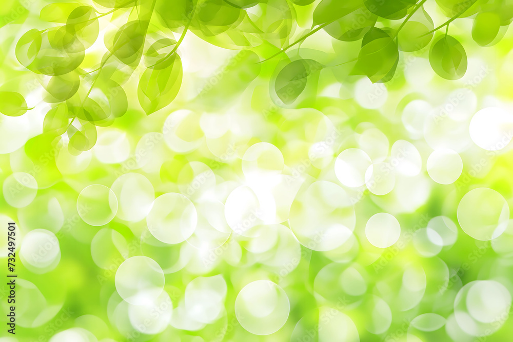 Abstract Nature Background with Leaves and Bokeh Lights Abstract Nature Background with Leaves and Bokeh Lights