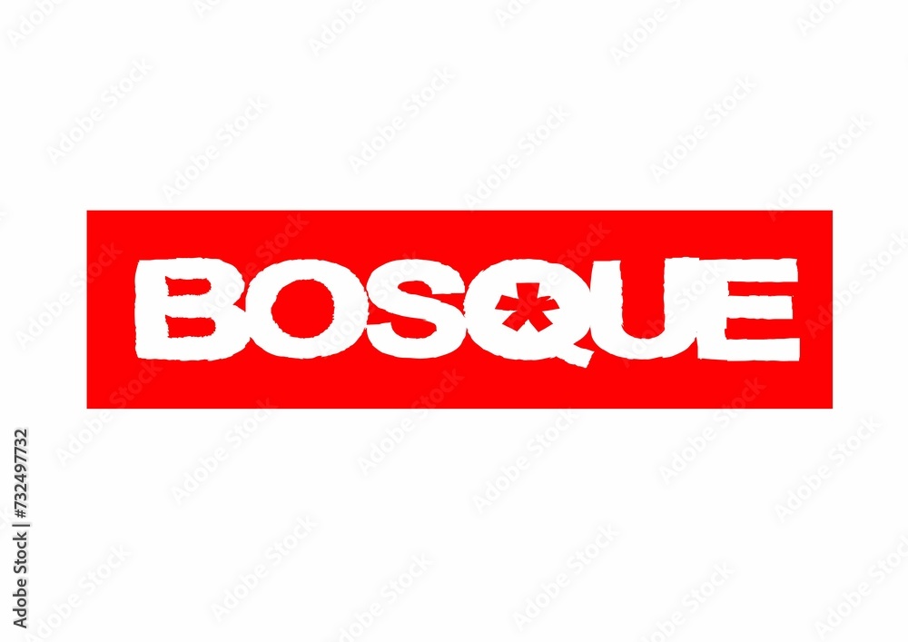 Vibrant red logo Bosque on a white background