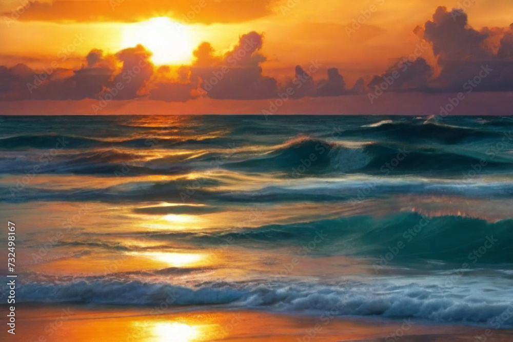 Obraz premium sunset at the beach