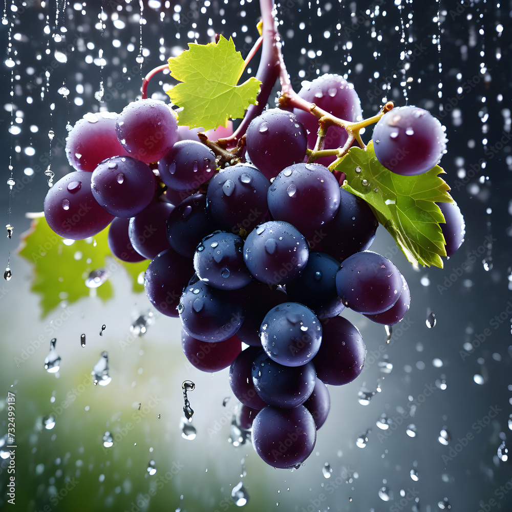 Raindrops on Ripe Grapes