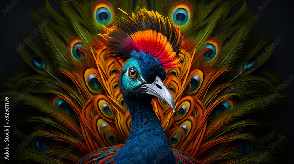 Fototapeta premium close up of peacock feather