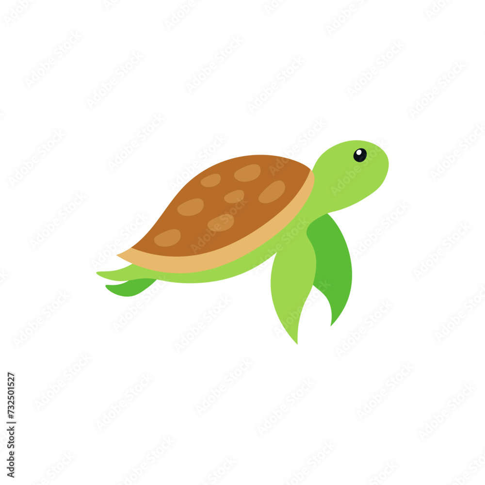 Turtle. Flat vector illustration. Elements suitable for animation. Turtle. Flat vector illustration. Elements suitable for animation.