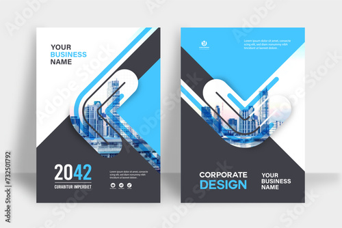 Corporate Book Cover Design Template in A4. Can be adapt to Brochure, Annual Report, Magazine,Poster, Business Presentation, Portfolio, Flyer, Banner, Website.