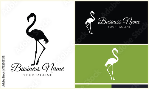 silhouette stork vector logo template