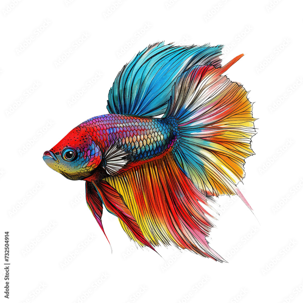 Fototapeta premium hand drawn fish isolated